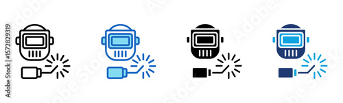 Welding Mask icon Multi Style Vector Illustration
