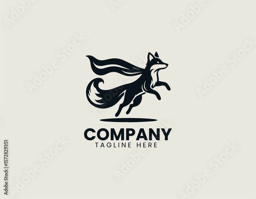 Dynamic Superhero Fox Leaping Heroic Animal Agile Power Vector Logo Design