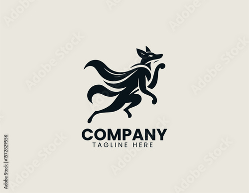 Dynamic Superhero Fox Leaping Heroic Animal Agile Power Vector Logo Design