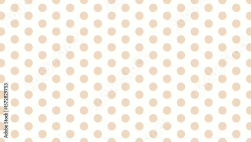 Soft beige polka dot seamless pattern on white background. Elegant, versatile vector for baby, wedding, or minimalist design.