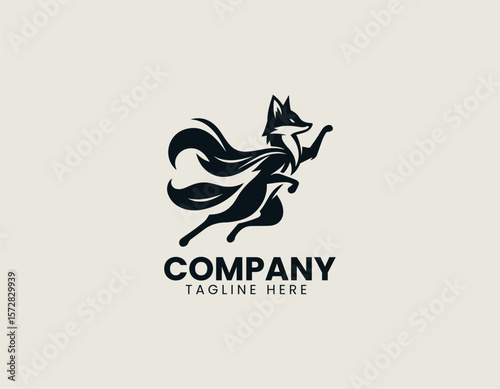 Dynamic Superhero Fox Leaping Heroic Animal Agile Power Vector Logo Design