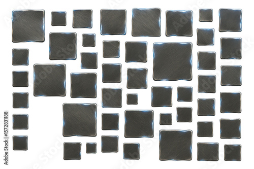 Disjointed grid of squares with warped edges and sporadic flickering effects.