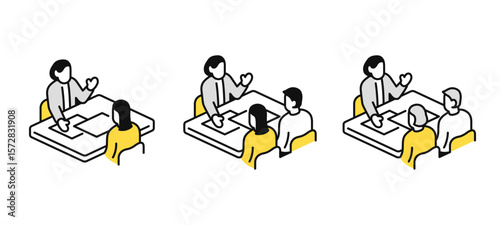 相談をするシンプルなベクターアイコンイラストセット素材