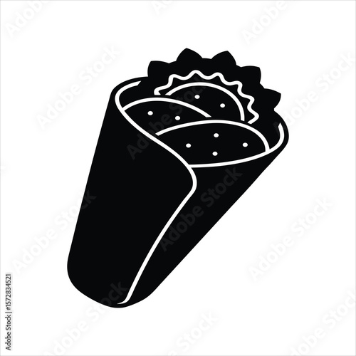 Street Food Wrap Icon Illustration