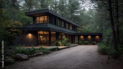 Sleek modern home exterior