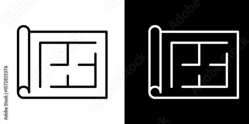 Blueprint Floor Plan Outline Vector Architecture Icon Design