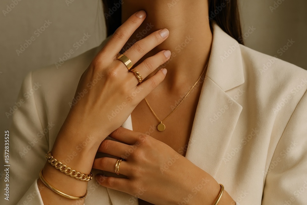 Fototapeta premium Elegant gold jewelry fashion