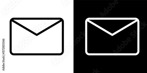 Mail Envelope Icon Email Message Communication Black White