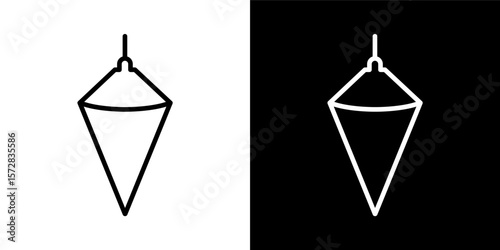 Plumb Bob Icon Construction Tool Level Accuracy Black White