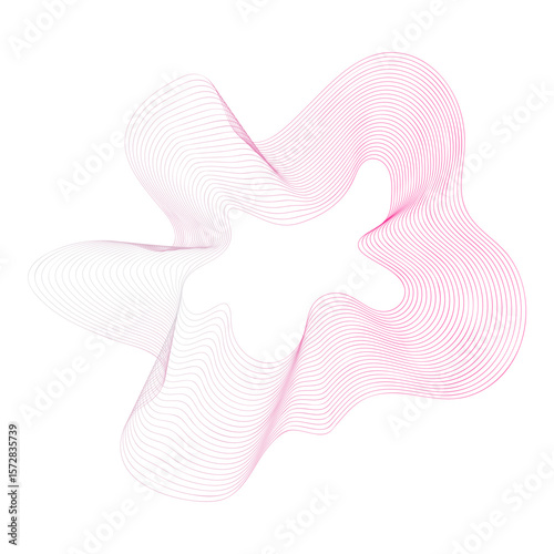 Abstract line art design featuring flowing shapes and intricate patterns in soft pink tones