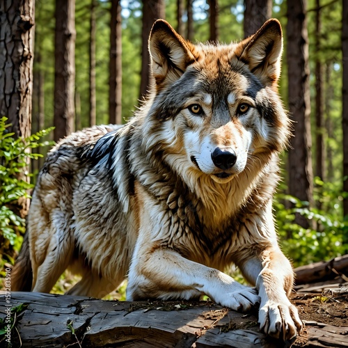Naklejka gray wolf canis lupus