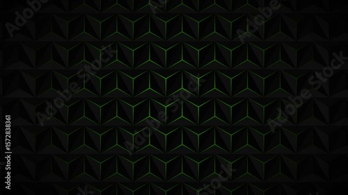 4k Video Animation Geometric Metal Shape Pulsing Light