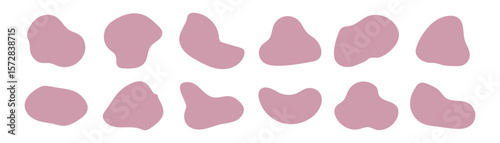 Abstract organic blob shape elements. Liquid basic amoeba blob shapes. Colourful stains geometric vector illustration isolated on white background