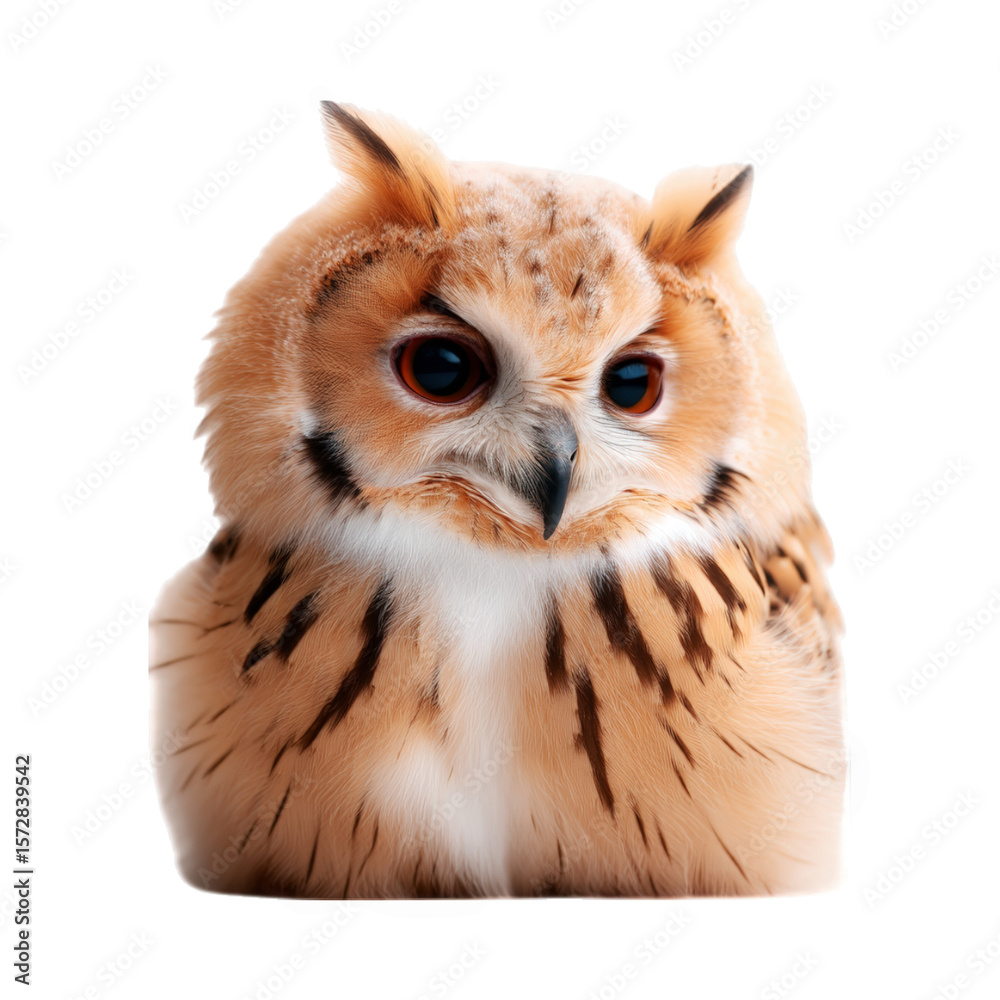 Obraz premium Eurasian eagle owl Bubo bubo isolated on transparent background wildlife bird of prey