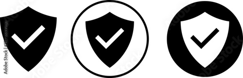 shield with checkmark. protection security lock. cyber protection and privacy. digital protection lock icons