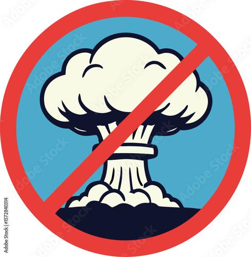 Nuclear explosion prohibition symbol representing peace and anti war sentiment a powerful visual statement against atomic conflict and global destruction