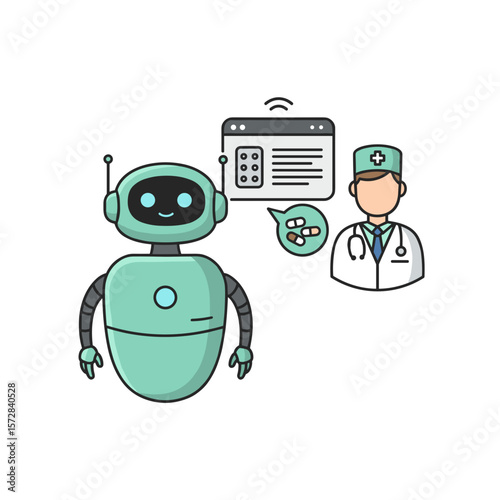 Smart robot assistant reminding doctor about medication schedule