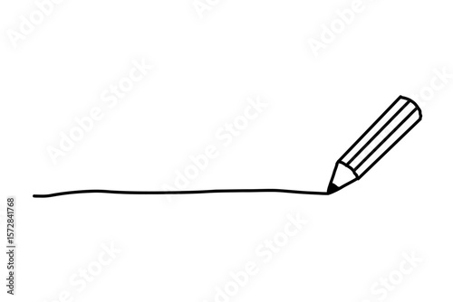 シンプルな手描き風鉛筆の線画イラスト　黒