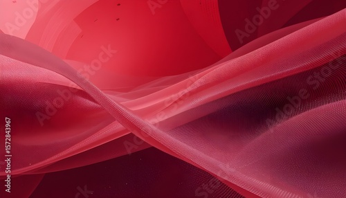  Abstract Red Curved Surfaces with Halftone Dot Pattern for Bold Design