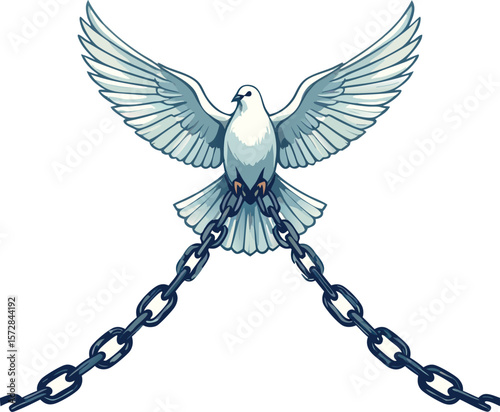 Symbol of Freedom Broken Chains and Dove of Peace Victory Over Oppression Liberation Hope for a Better Future and a Peaceful World