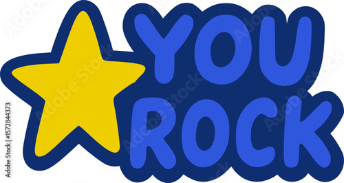 Energetic Blue "You Rock" Star Power Icon