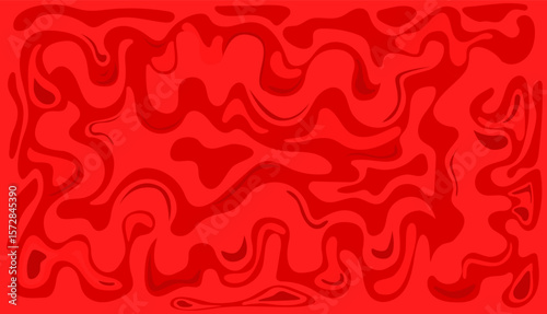 Abstract red bloody background with veins and smooth pattern, waves and curves. Psychedelic background, vector illustration.