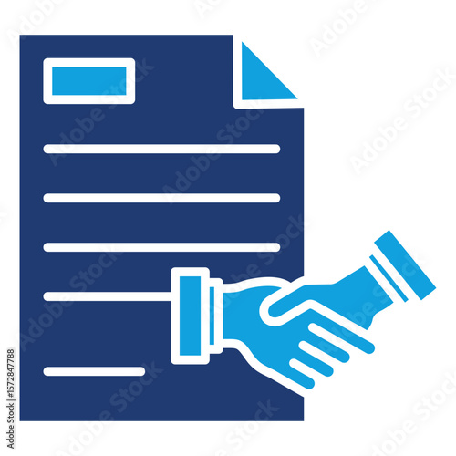 Contract Flat Blue Icon