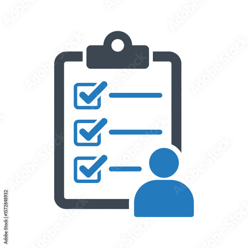 Checklist completed with person icon