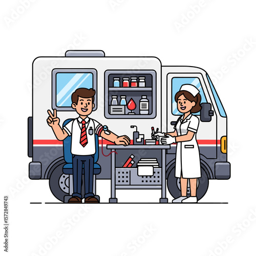 Blood draw in mobile medical unit