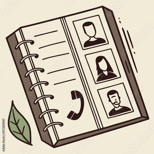 Contact list illustration notebook