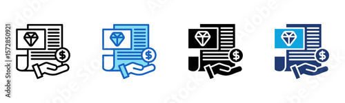 Collateral Check icon Multi Style Vector Illustration