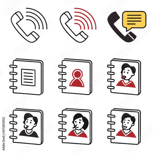 Contact icons collection business