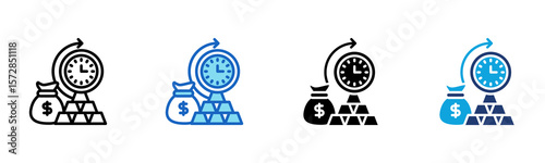 Loan Extension icon Multi Style Vector Illustration