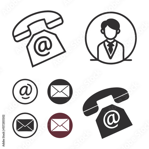 Contact icons set