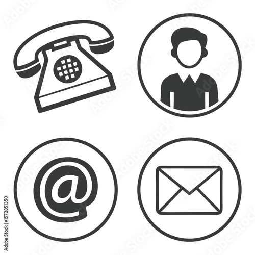 Contact icons set