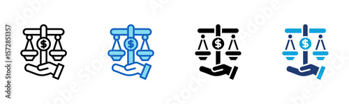 Loan Balance icon Multi Style Vector Illustration