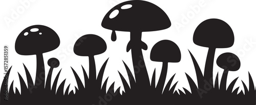 grass and mushroom