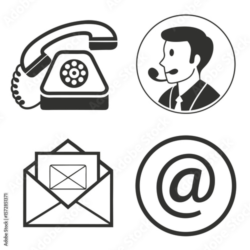 Contact icons set