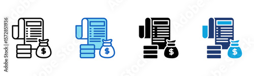 Cash Loan icon Multi Style Vector Illustration