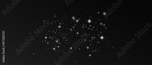 PNG White Sparkle and Glitter Magic Dust on Transparent Background