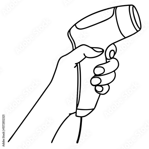 Hand holds IPL device, illustrating hair removal technology. Woman holds IPL device for laser treatment, showcasing cosmetic procedure in progress. This IPL device promises smooth skin,