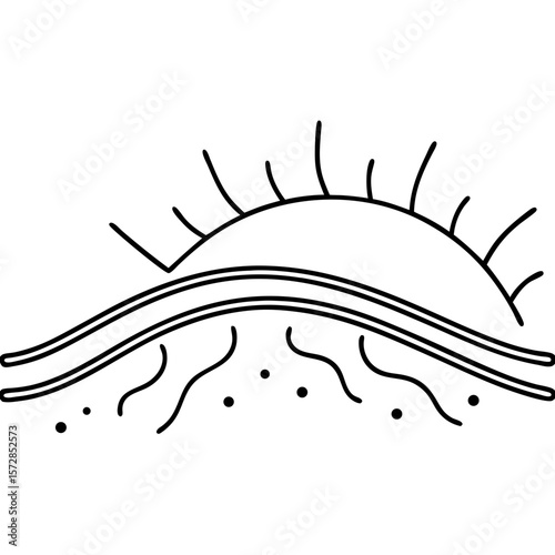 Radiant skin silhouette demonstrating healthy epidermis and layers for skincare product promotion. Radiant skin silhouette shows effect of anti-aging cosmetics at cellular level, improving layers.