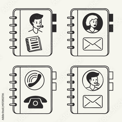 Contact information notebook icons