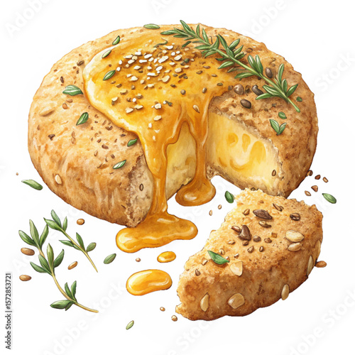 Savory pastry filled with molten cheese and herbs in golden flaky crust