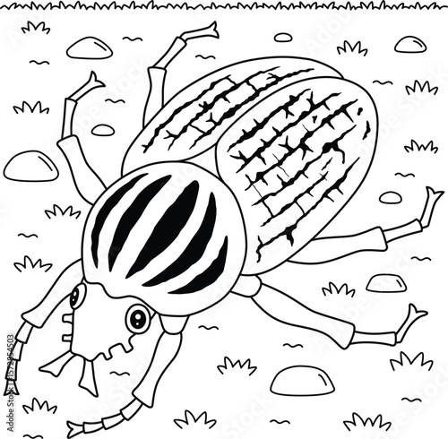 Insect Goliath Beetle Animal Coloring Page 