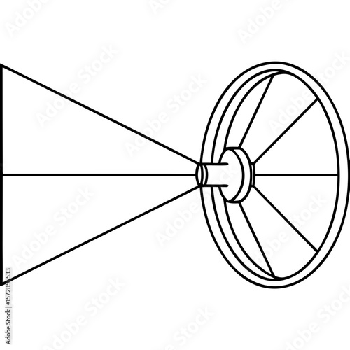 Targeted laser dot with a symmetrical outline. This targeted laser dot has precise beams and clean lines, showing concentrated power.