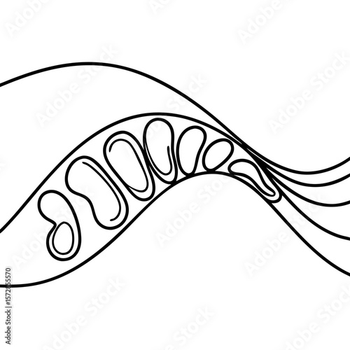 Illustrative wavy line erasing spot effect, conceptual abstract pattern of dynamic movement. Wavy line erasing spot transition symbolizes alteration, correction, and transformation on surface.