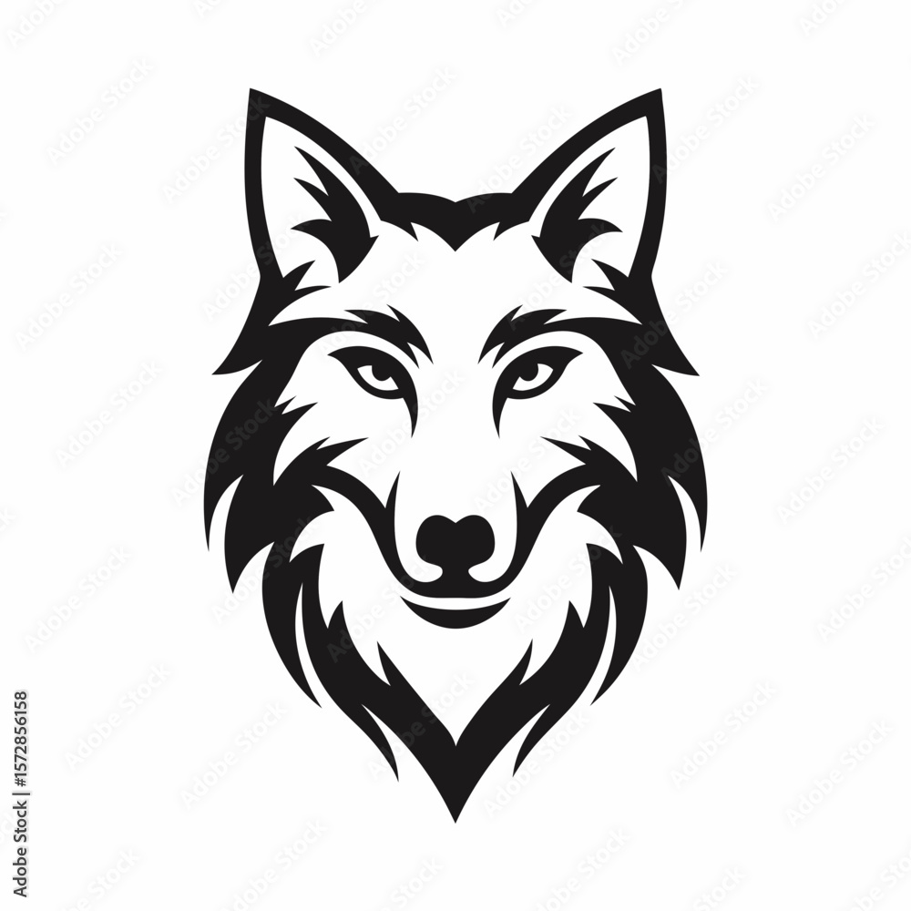 Naklejka premium Tribal Wolf Head Logo Vector Illustration