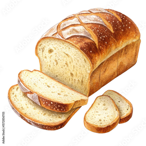 Classic baked bread with soft slices and evenly browned top crust