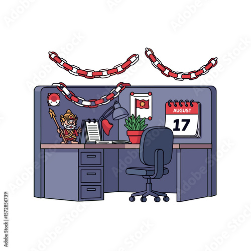Office cubicle decor illustration
